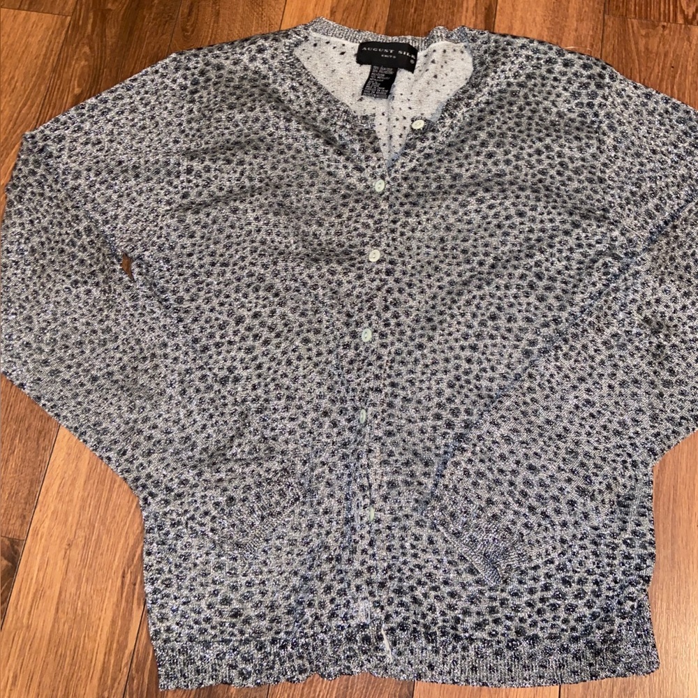 August Silk Metallic Leopard Cardigan